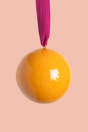 Tangerine and Fuchsia Large Colourblock Bauble
