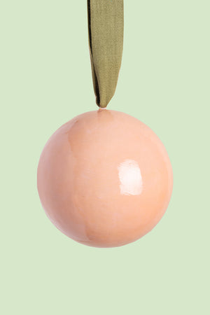 Peach and Olive Large Colourblock Bauble