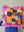 Block Colour Patchwork Cotton Cushion Cover with Frill Edge