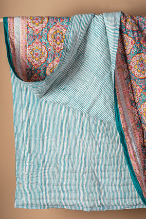 Jasmine Block Print Cotton Quilt