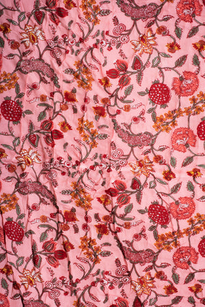 Coral Haze Reversible Floral Quilt