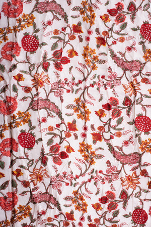 Coral Haze Reversible Floral Quilt