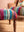 Striped Velvet Footstool