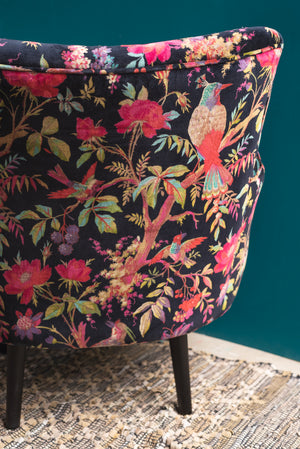 Black Bird of Paradise Velvet Chair