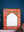 Orange Hand Painted Arched Wooden Mirror