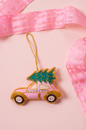 Pink Car with Tree Decoration (Virgin Plastic Free)