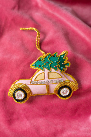 Pink Car with Tree Decoration (Virgin Plastic Free)